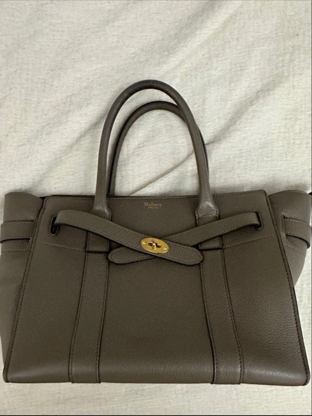 Mulberry Olive Brown Leather Satchel with Gold Hardware - Picture 1 of 7